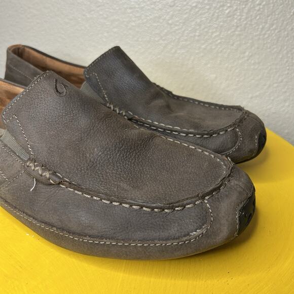 Olukai Akepa Moc Driving Moccasin Leather Loafer Brown Men's Size 13 - Picture 2 of 15